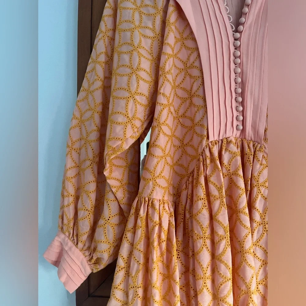 NWT Eyelet Mini Dress in Sherbet - Picture 2 of 4